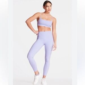 Bandier Light Purple Ribbed High Waist Full Length Leggings Size XS